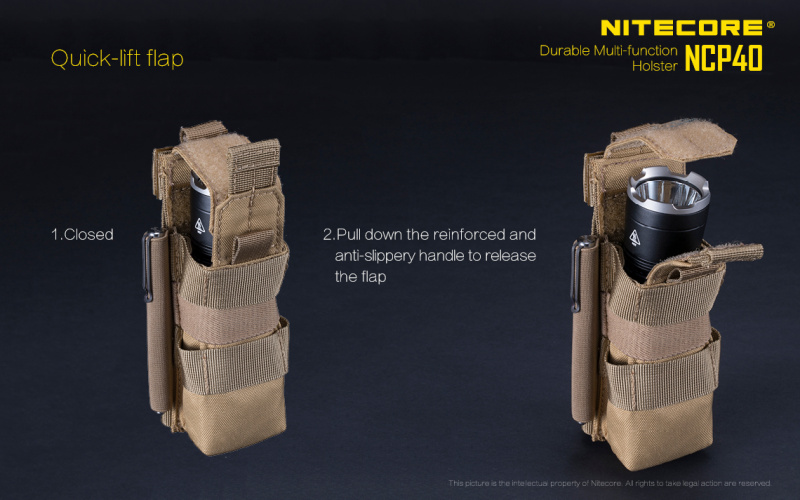 Nitecore NCP40 戰術 Cordura 1000D 電筒套 筆套 可插筆 黑色 卡奇色 香港行貨