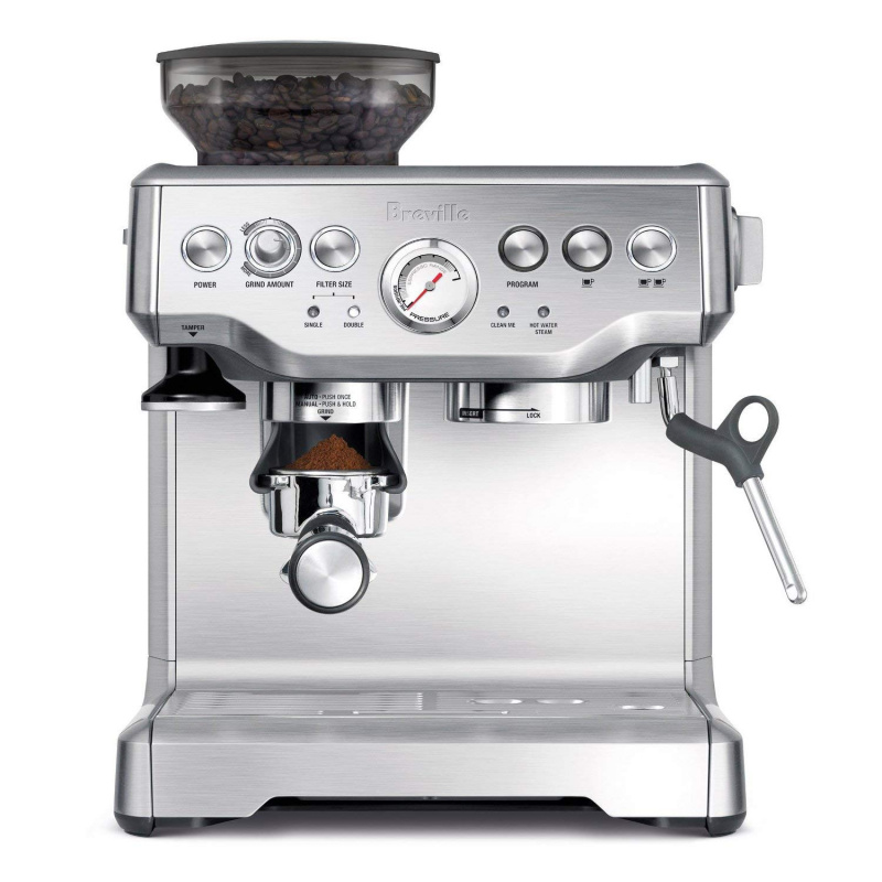 Breville - BES870 半自動意式濃縮一體咖啡機-磨豆蒸汽打奶泡-銀色 / 黑色（平行進口）