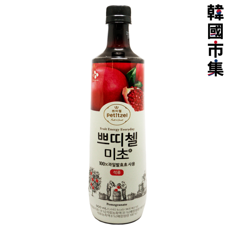 韓版CJ Petitzel 100% 果汁發酵 石榴味果醋 900ml【市集世界 - 韓國市集】