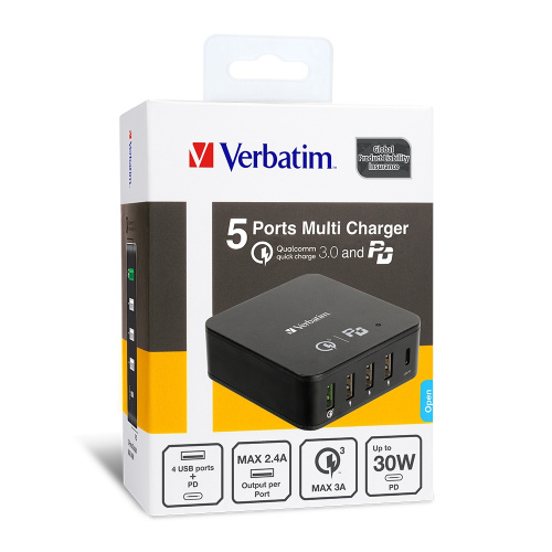 Verbatim 5 Ports PD+QC3.0 多功能充電器