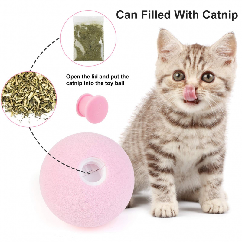 引力發聲球 - 貓玩具球自已玩貓棒可放薄荷球逗貓器寵物玩具球