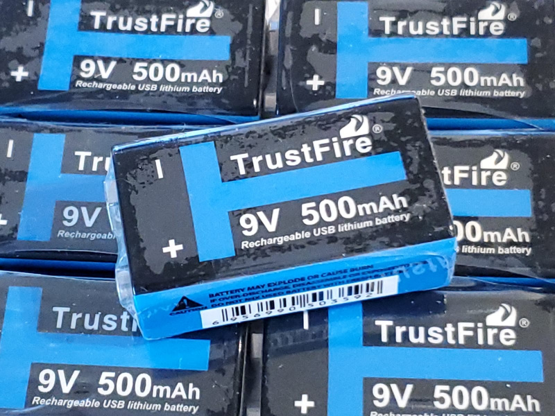 Trustfire 9v USB充電 可充電 四方電 550mAh PP3, 1604AU, 6LF22, 6LR61, MN1604