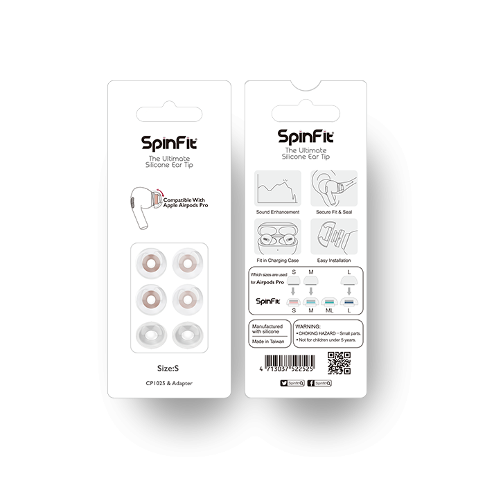 SpinFit Apple Airpods Pro 替換式矽膠耳塞 CP1025