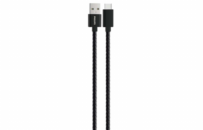 Philips 飛利浦 - Type C 充電線 USB 3.0 1.2米 黑色 尼龍編織線 DLC2538B/97 Charge and Sync - 平行進口