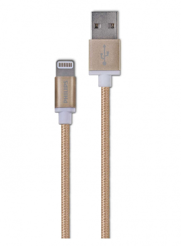 Philips 飛利浦 - 蘋果MFi認証 Lightning充電線 1.2米 金色編織線 DLC2508G/97 Charge and Sync 平行進口貨品