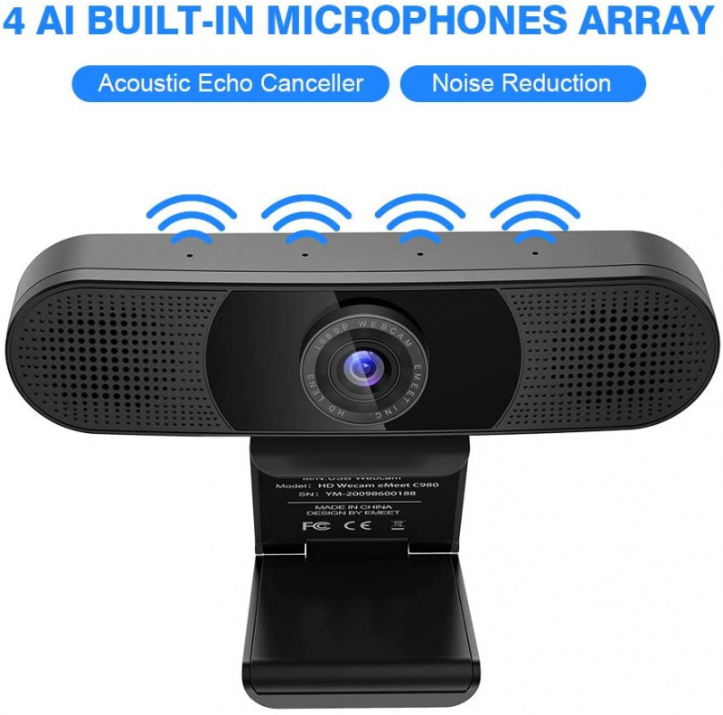 eMeet Full HD 1080p Camera 3 in 1 (Video Conference) C980 Pro Webcam