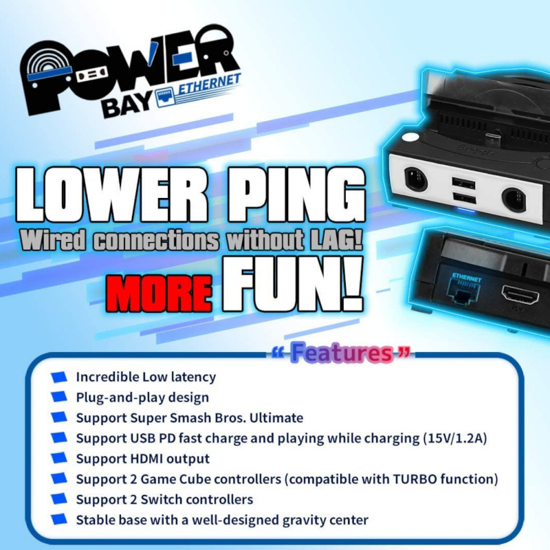 Brook Power Bay Ethernet 任天堂nintendo Switch Switch Lite 乙太網路埠有線 Lan上網hdmi輸出快速充電基座支持有線gamecube控制器手制 支持任天堂明星大亂鬥