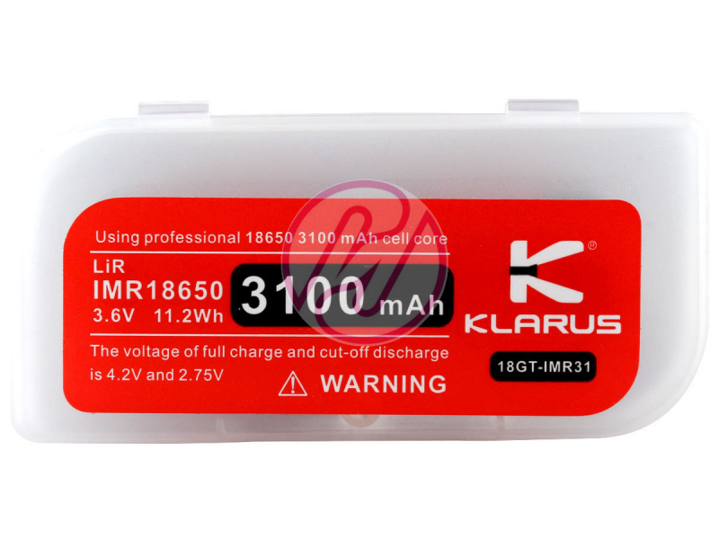 Klarus 18GT-IMR31 IMR18650 3100mAh 3.6V 12A 有保護 鋰電池 充電池 香港行貨