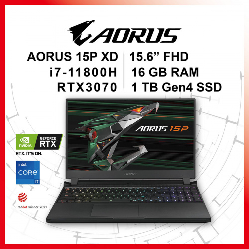 GIGABYTE AORUS 15P XD Gaming Laptop [i7 + RTX3070]