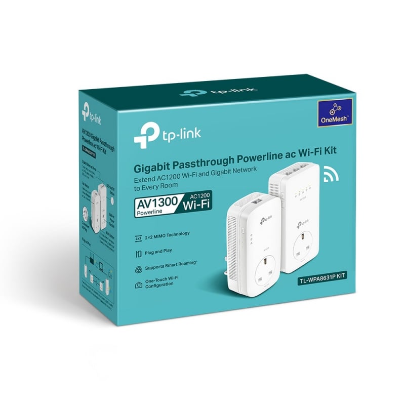 TP-Link AV1300 Gigabit Passthrough Powerline ac Wi-Fi Kit WPA8631P KIT【香港行貨保養】