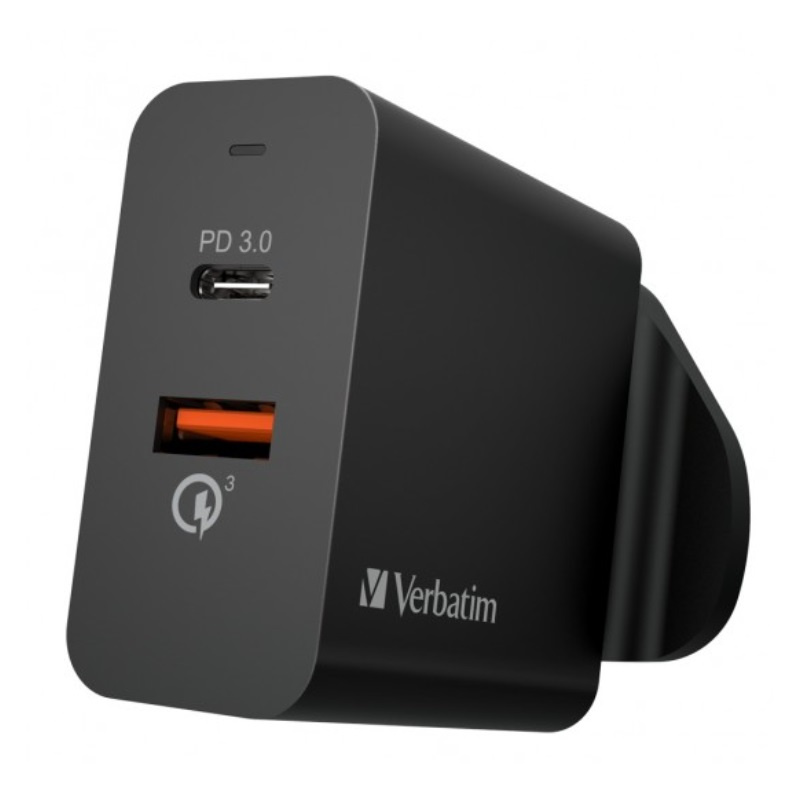 Verbatim Dual Port 36W PD & QC 3.0 USB 充電器 66390【香港行貨保養】