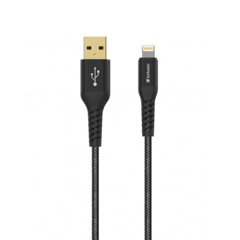 Verbatim Sync & Charge Tough Max Lightning Cable 15cm - Black [手提電話線材]【香港行貨保養】