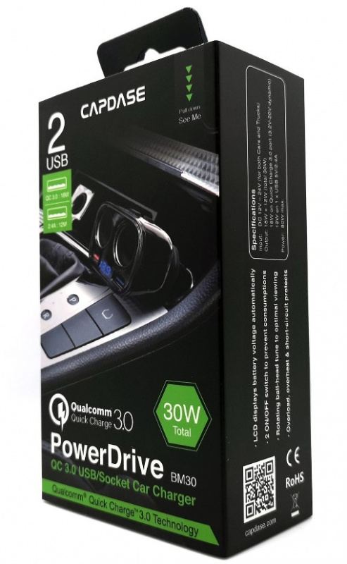 Capdase Power Drive BM30 QC3.0 USB插座車載充電器