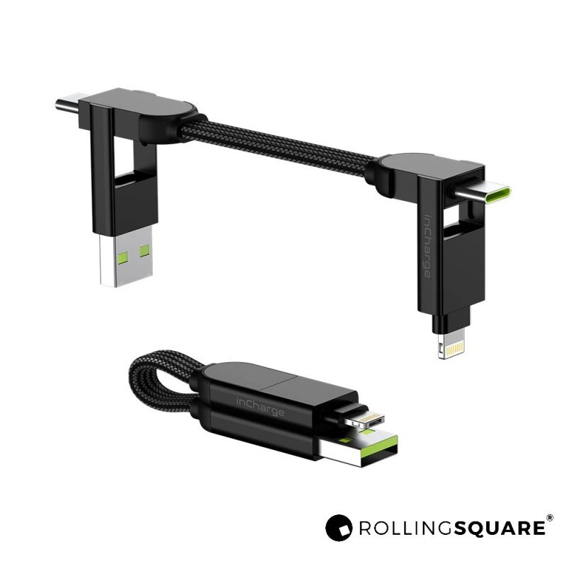 Rolling Square 新品 InChargeX  100W 6合1 快充數據線