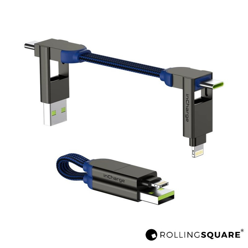 Rolling Square 新品 InChargeX  100W 6合1 快充數據線