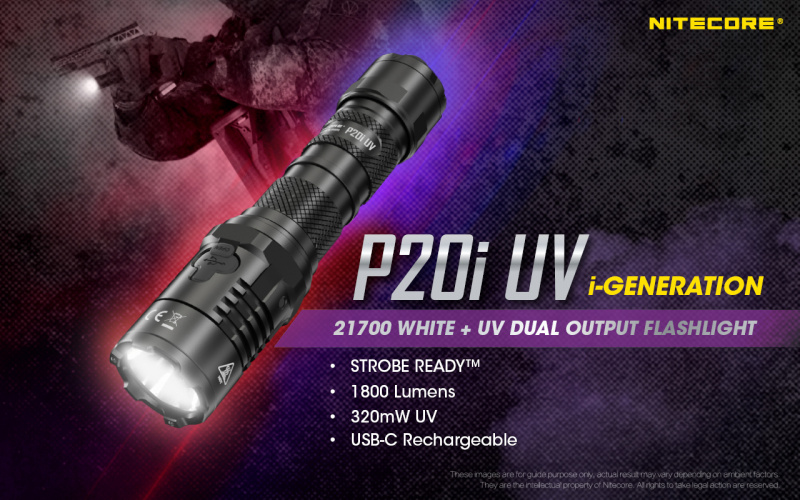 Nitecore P20i UV USB-C 1800lm 白光+UV 電筒