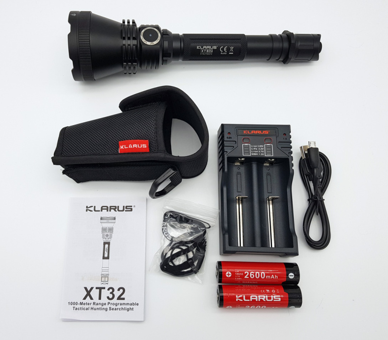 Klarus XT32 Cree XPL HI V3 1200lm 1km 遠射 USB 18650充電 電筒