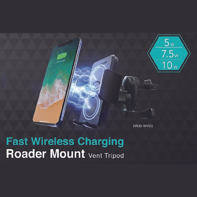 Capdase Roader Mount Fast Wireless Charging Vent Tripod (Air Vent)  (HR00-WV01)
