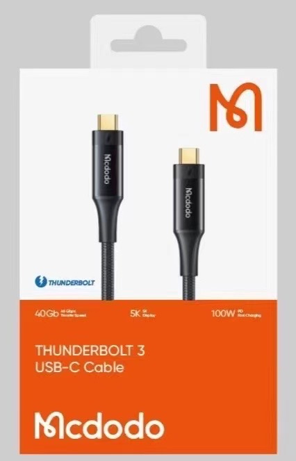 Mcdodo Thunderbolt 3 雙Type-C/PD充電線傳輸線快充閃充線影音轉接線 100W 雷電3 數據線
