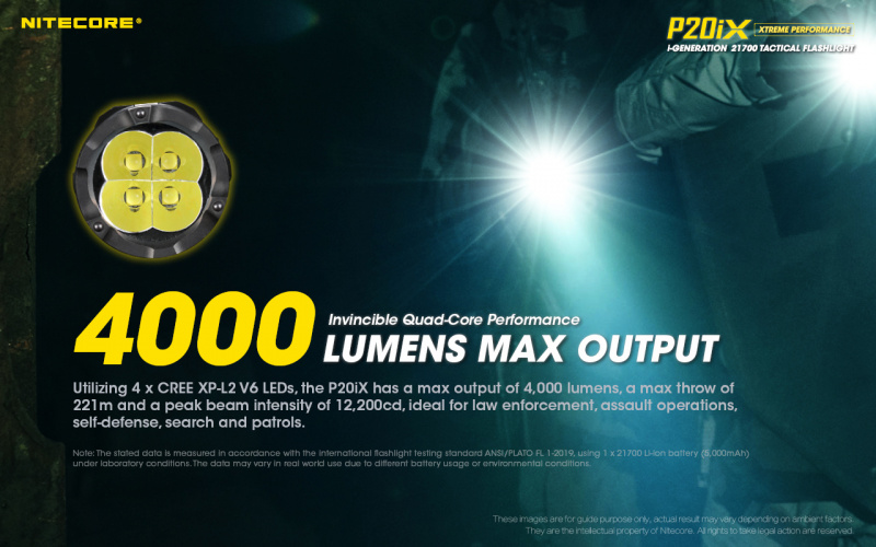 {MPower} Nitecore P20iX USB 充電 美國名廠 Cree XP-L2 V6 LED 4000 流明 LED Flashlight 電筒 - 原裝行貨
