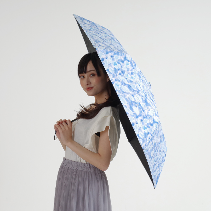 NIFTY COLORS - 日本遮光花瓣碳輕量迷你雨傘（縮骨遮） - 藍色