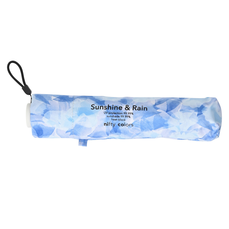 NIFTY COLORS - 日本遮光花瓣碳輕量迷你雨傘（縮骨遮） - 藍色