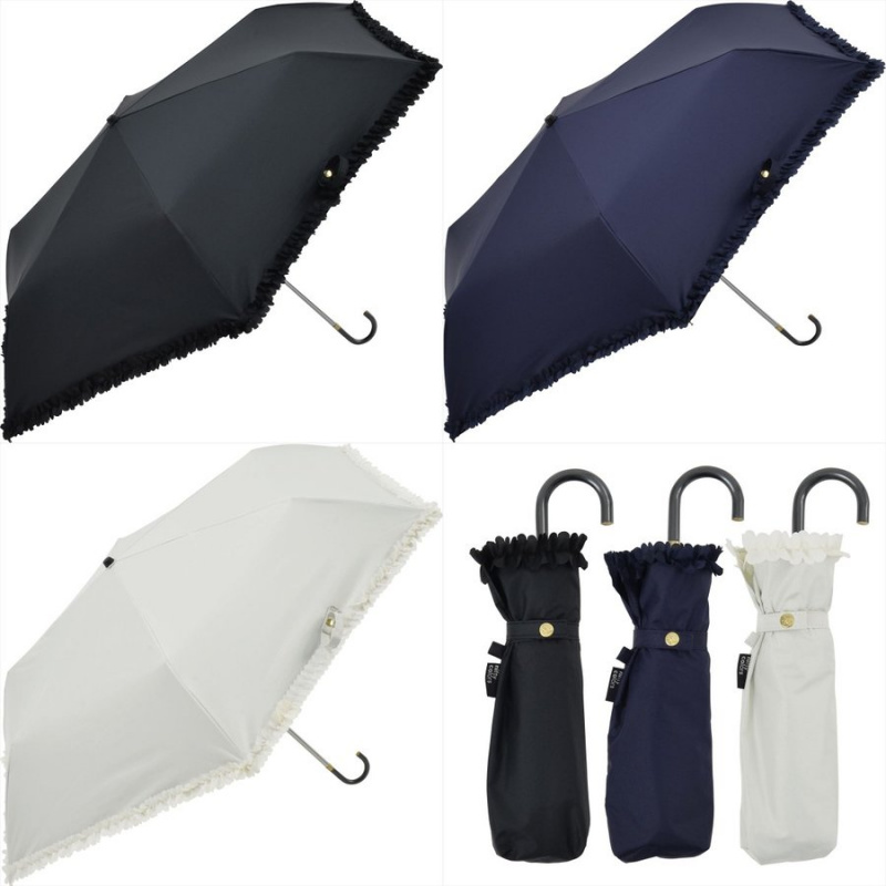 NIFTY COLORS - 日本 Nifty Colors 花邊彎鉤三折雨傘