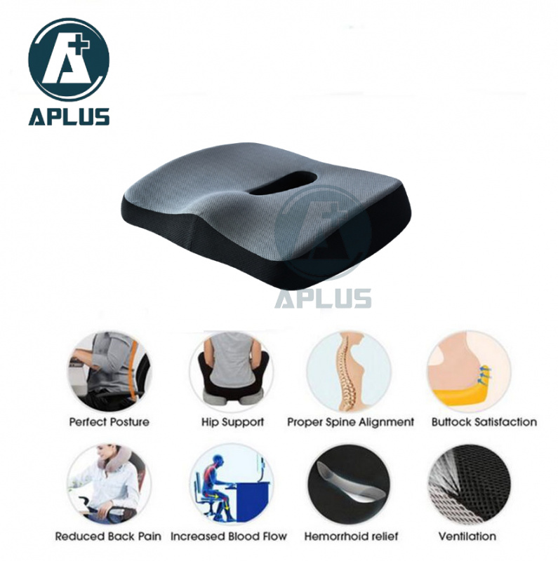 APLUS - 記憶棉坐墊枕 舒緩坐骨神經痛|尾龍骨|腰背酸痛|矯正坐姿|避免駝背