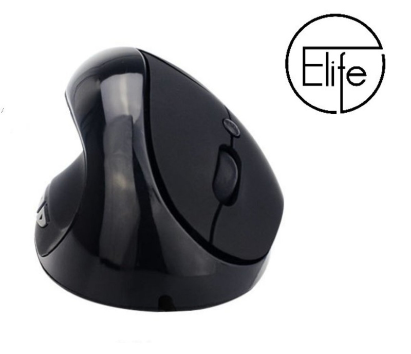 Elife 左手無線滑鼠/2.4G無線人體工學垂直滑鼠  (左手款黑色, 1件)