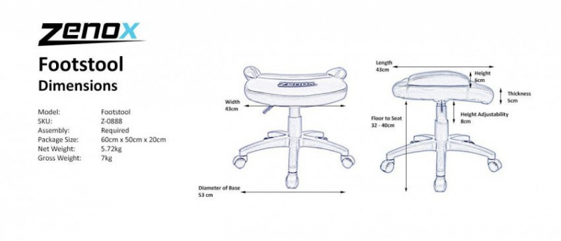Zenox Footstool 移動腳凳 (For Racing Chair 電競椅專用)