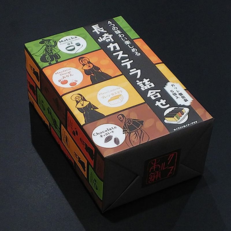 日本 長崎銘菓 4款雜錦 卡斯特拉 長崎海綿蛋糕禮盒 (1盒5件)【市集世界 - 日本市集】