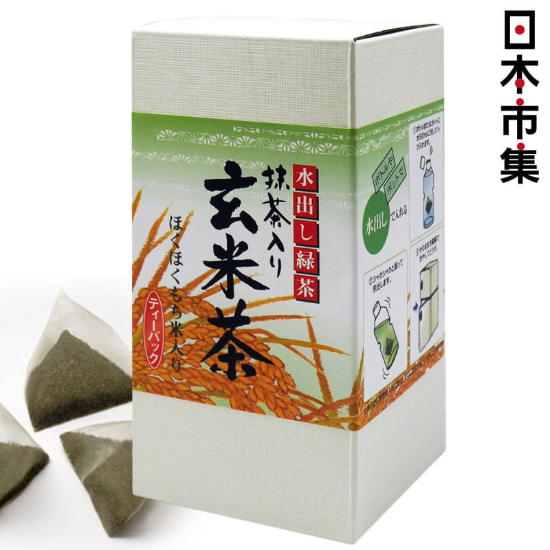日本 丸七製茶ななや 三角盒裝茶包 抹茶玄米茶 水出冷熱均可 (3.9g x20包)【市集世界 - 日本市集】