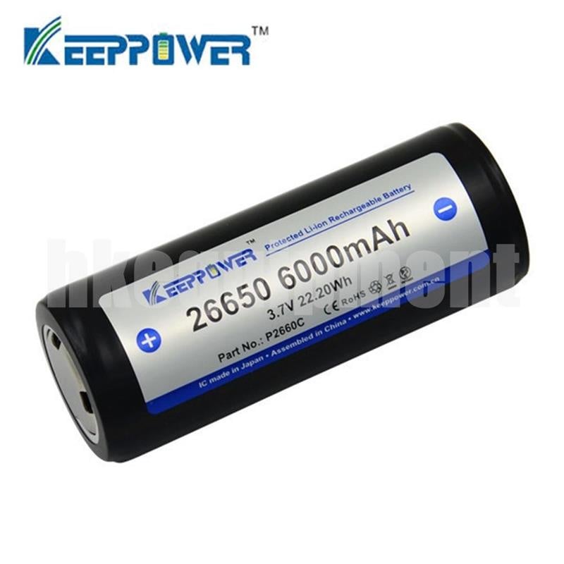 Keeppower 26650 6000mAh 3.7v 有保護 鋰電 充電 Li-ion 電池