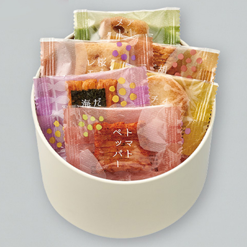 日本 中央軒煎餅  招牌迷你okaki 6款雜錦特色工藝煎米餅圓形禮盒 (1盒24小包)【市集世界 - 日本市集】