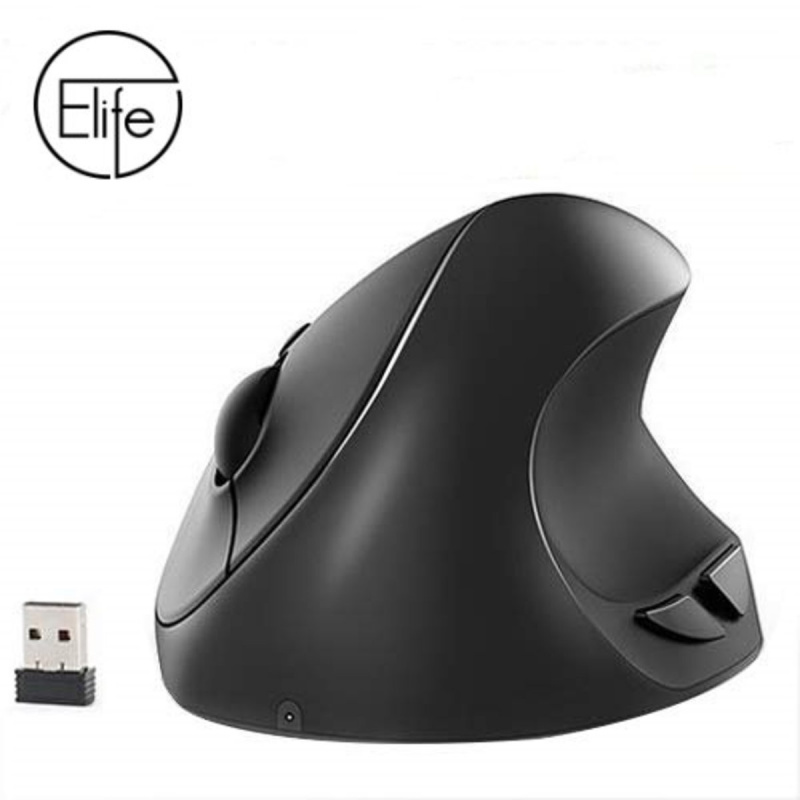 Elife 第三代右手垂直滑鼠/可充電無線滑鼠 (黑色, 1個)