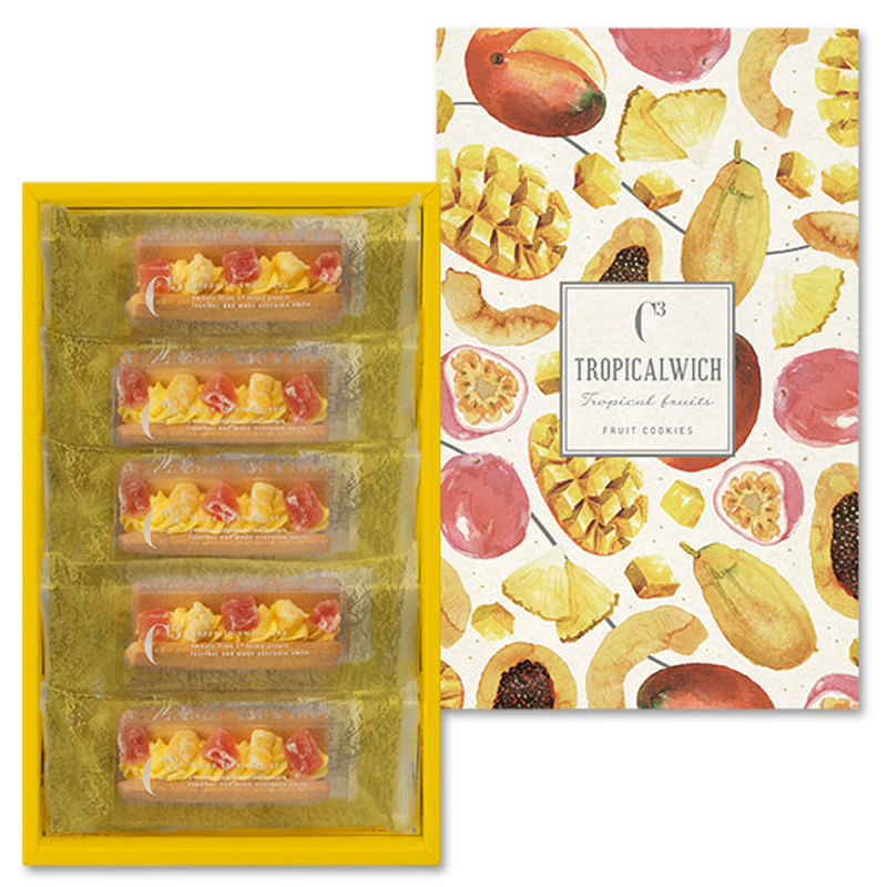 日本C3 甜點工藝店 熱帶水果乾 芒果忌廉 曲奇酥餅禮盒 (1盒5件)【市集世界 - 日本市集】