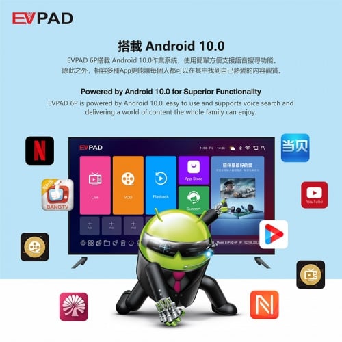 🥈熱賣中 EVPAD 6P 智能語音電視盒 (4+64GB)