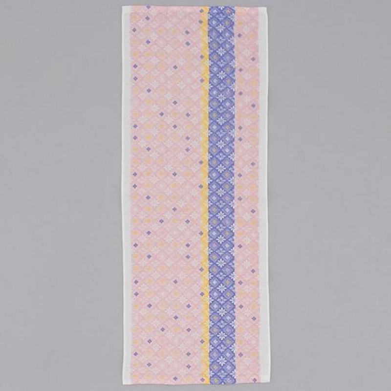 日本Js 和服美 日本製 粉紅粉紫底細菱形花長方巾 (404)【市集世界 - 日本市集】
