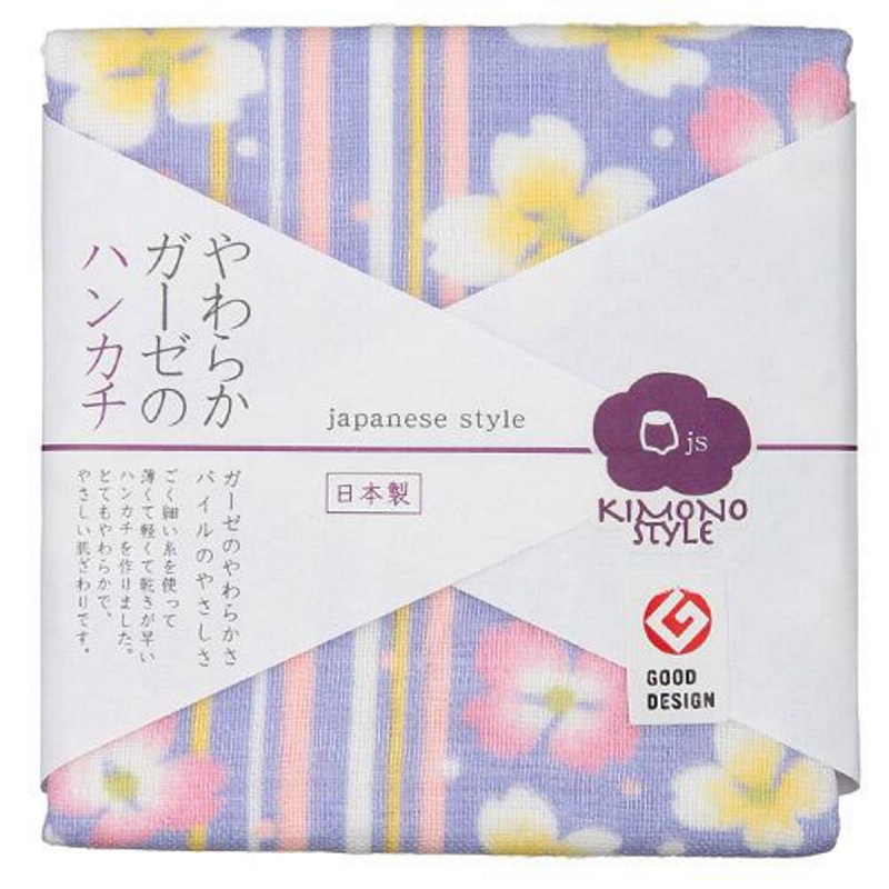 日本Js 和服美 日本製 紫底花花小方巾 (004)【市集世界 - 日本市集】