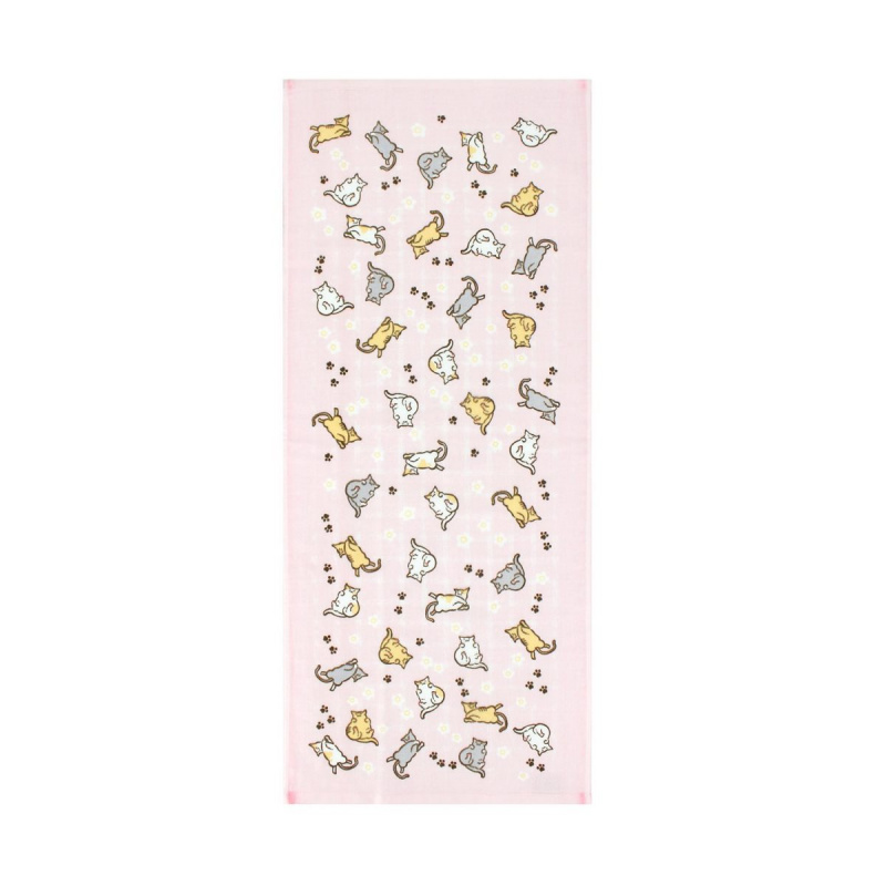 日本Towel Museum日本今治製 肥貓腳印 粉紅長毛巾 (776)【市集世界 - 日本市集】