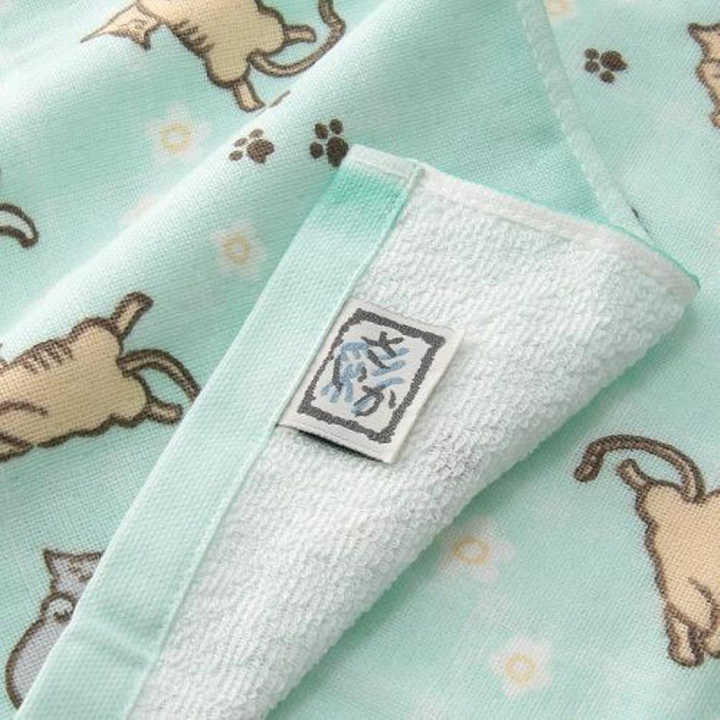 日本Towel Museum日本今治製 肥貓腳印 粉藍長毛巾 (769)【市集世界 - 日本市集】