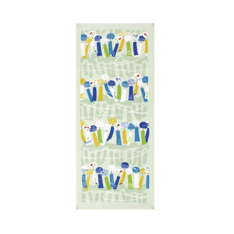 日本Towel Museum日本今治製 綠底風鈴長方巾 (516)【市集世界 - 日本市集】