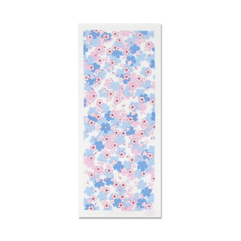 日本Towel Museum日本今治製 櫻花底影加櫻花 粉藍長毛巾 (424)【市集世界 - 日本市集】