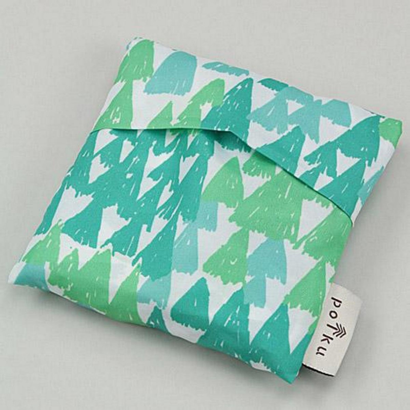 日版Polku 摺疊式 三角形樹林綠色 百變收納環保購物袋 (447)【市集世界 - 日版市集】