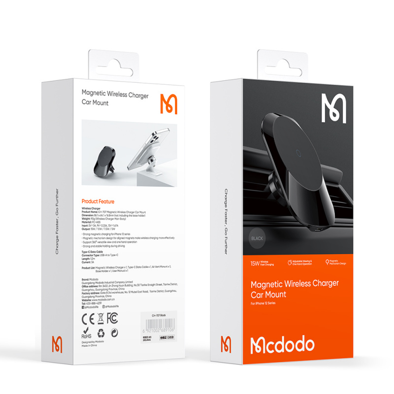 Mcdodo Wireless Charger Car Mount CH707 深水埗Mon貼專門店