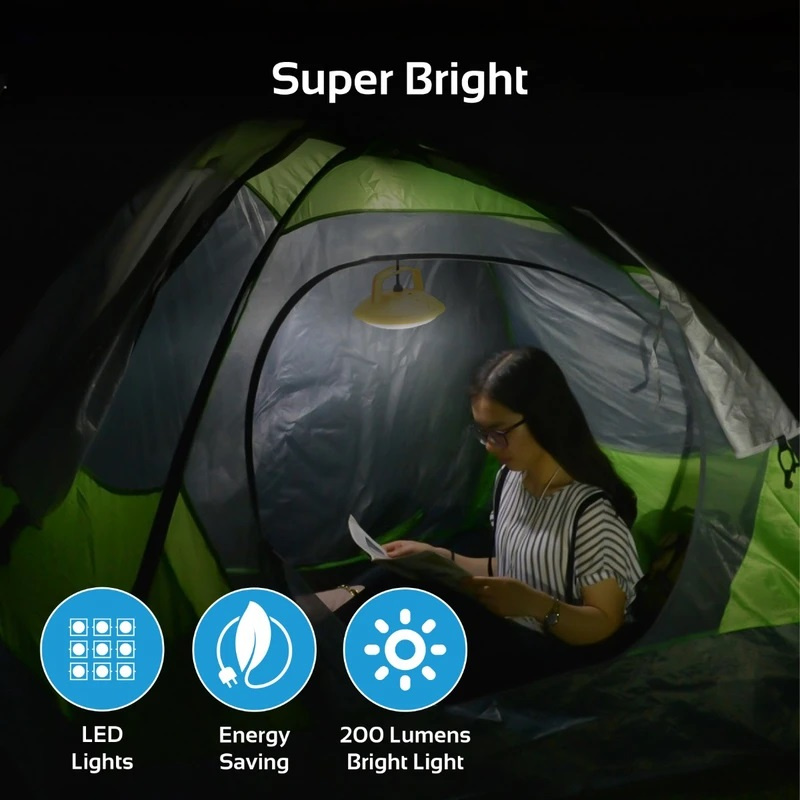 Promate SolarLamp-2 超亮LED野營燈帶快速充電太陽能電池板和內置移動電源 【香港行貨保養】