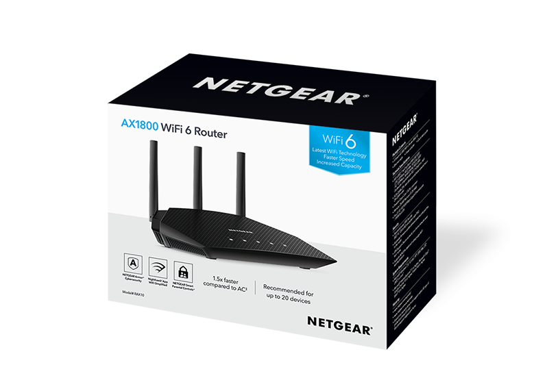 Netgear Dual-Band WiFi 6 Router RAX10