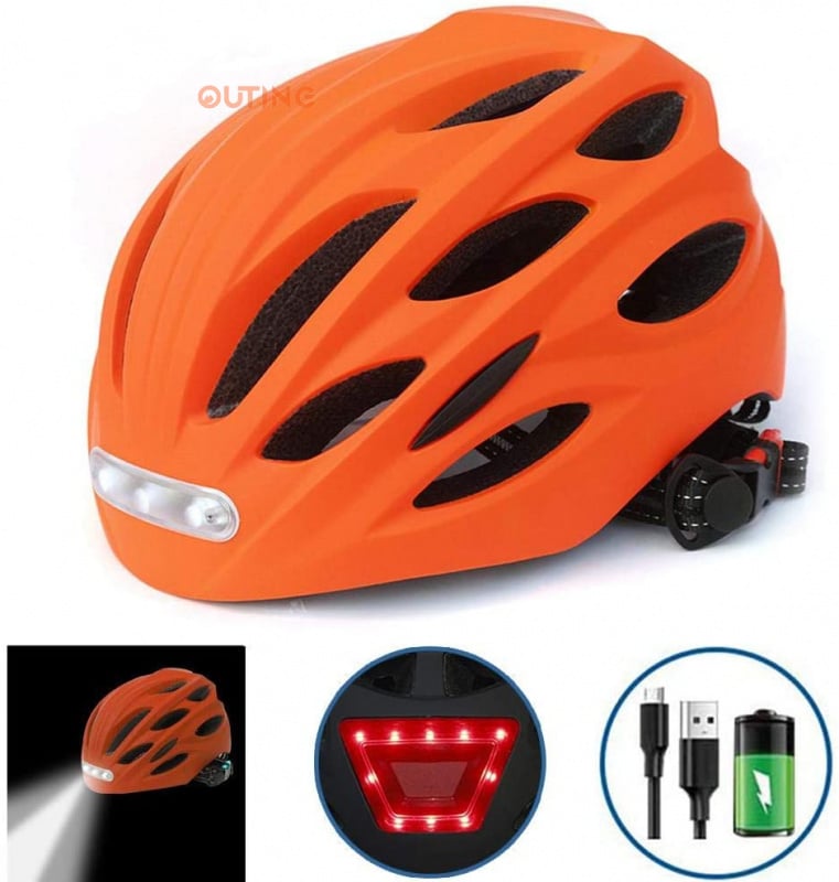 MTB 閃燈單車安全頭盔 [4色]