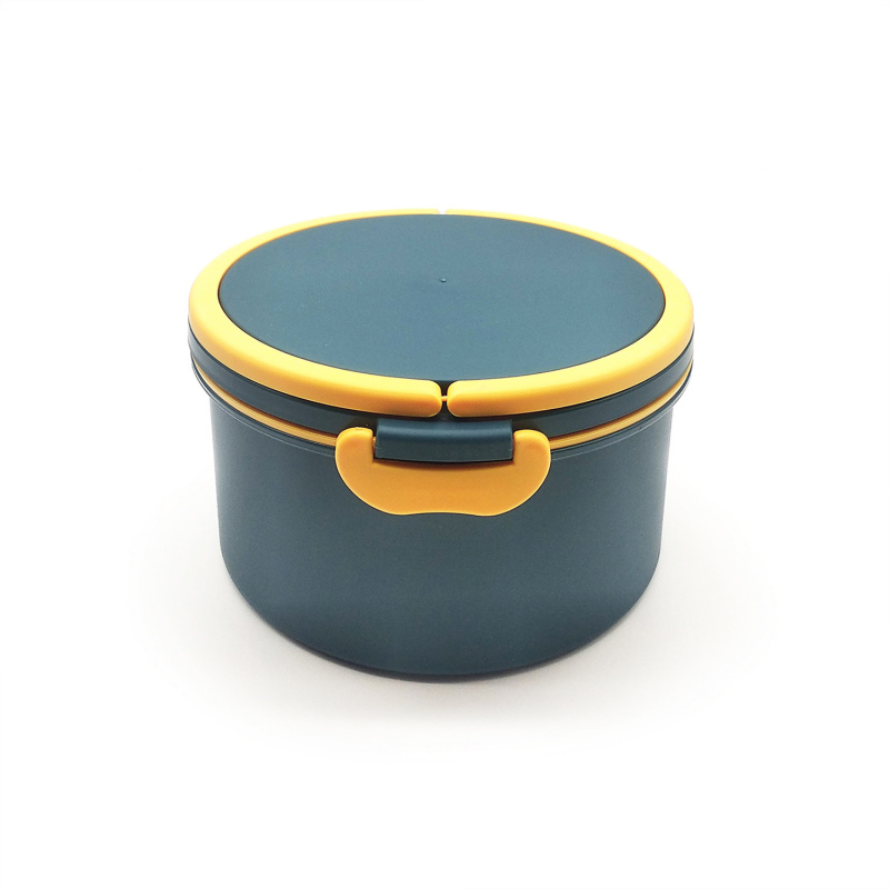 黃色邊圓形飯盒 小麥纖維簡約日式學生兒童飯盒上班族微波爐便當盒保溫便攜餐盒健康無毒無異味質易清洗上班族餐盒配餐具套裝 新品特價抗疫帶飯必備 Vws Round Box Yellow 壹壹科技有限公司