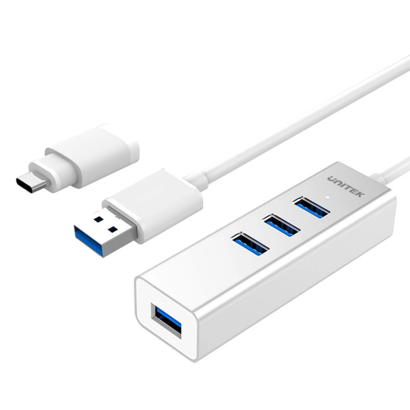 Unitek 4 Ports USB 3.0 Hub with USB-C Adapter Y-3082B 【香港行貨保養】